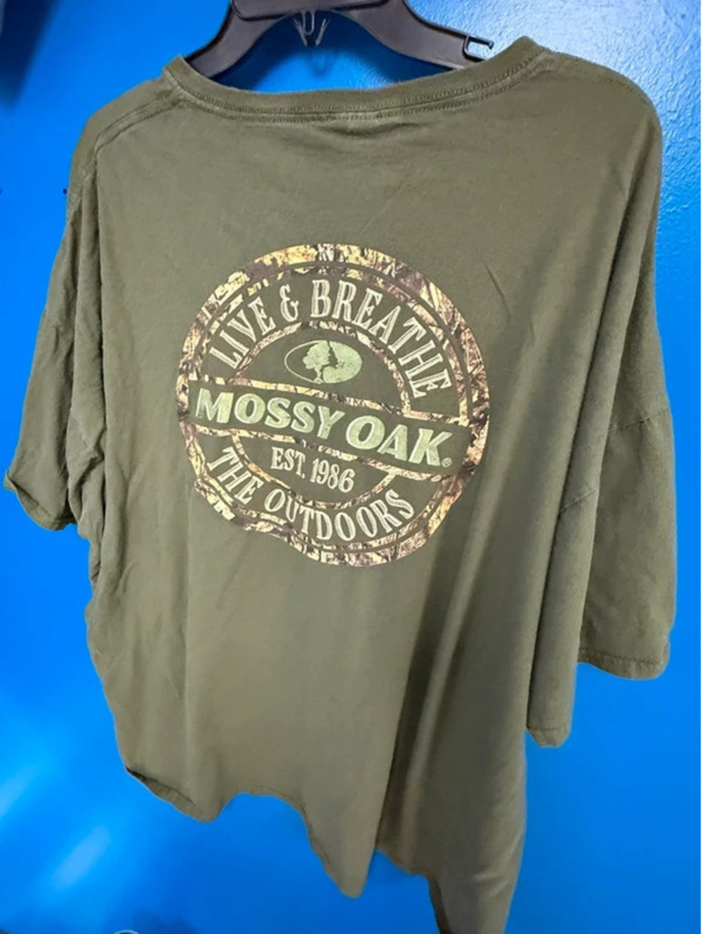 Mossy Oak Olive Green Tee 3XL – Live & Breathe the Outdoors Logo